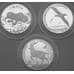 Монета Россия 2 рубля (3 шт) 2010 Proof Красная книга - Олень, Альбатрос, Гюрза арт. 29824