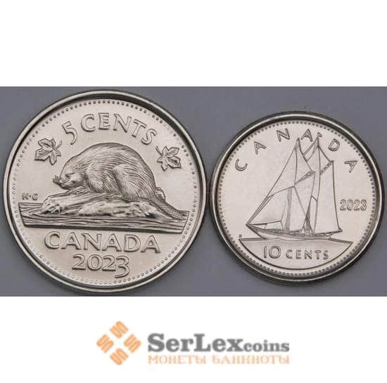 Канада набор монет 5 и 10 центов 2023 (2 шт.) UNC арт. 43855