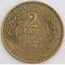 Тунис монета 2 франка 1941 КМ248 XF арт. 43318