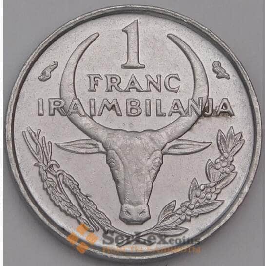 Мадагаскар монета 1 франк 1966 КМ8 UNC  арт. 44716