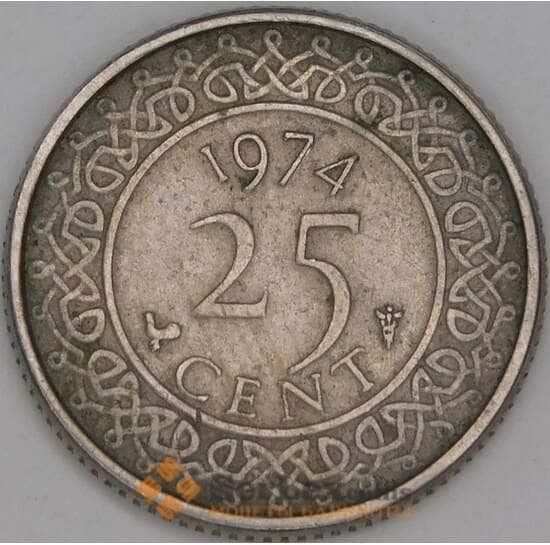 Суринам 25 центов 1974 КМ14 VF арт. 52890