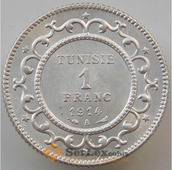 Тунис 1 франк 1914 КМ238 UNC арт. 14139