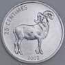 Конго 25 сантимов 2002 КМ77 UNC Гривистый баран арт. 55167