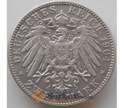 Монета Германия 2 марки 1904 D КМ913 VF Бавария арт. 12165
