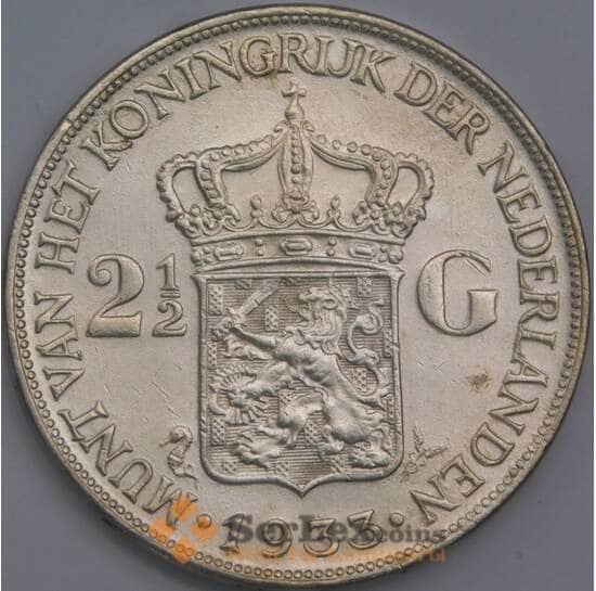Нидерланды монета 2 1/2 гульдена 1933 КМ165 XF арт. 12145