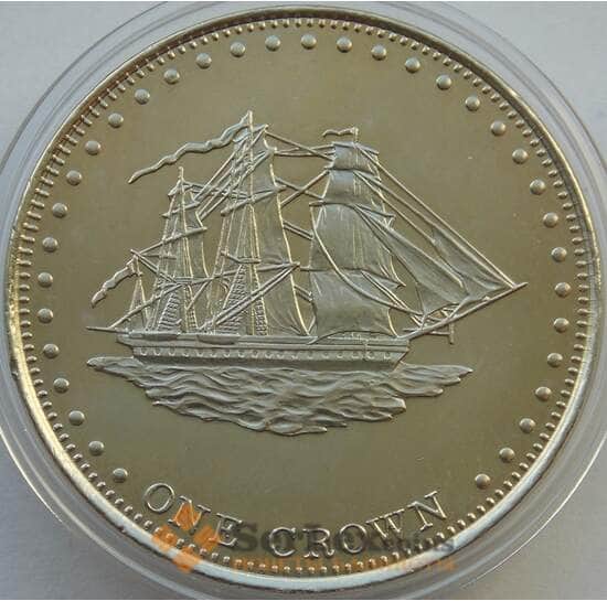 Тристан-да-Кунья 1 крона 2008 BU Корабль Столтенхоф арт. 13702