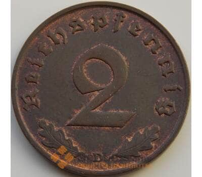 Монета Германия 2 рейхспфеннига 1936 D КМ90 XF-AU арт. 8974