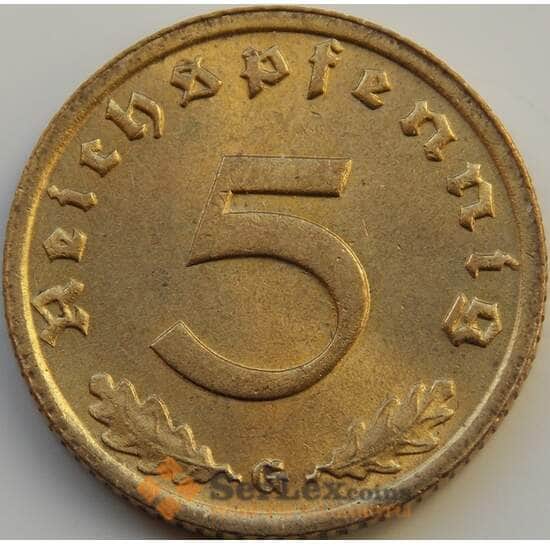 Германия 5 рейхспфеннигов 1939 G КМ91 AU-aUNC арт. 8972