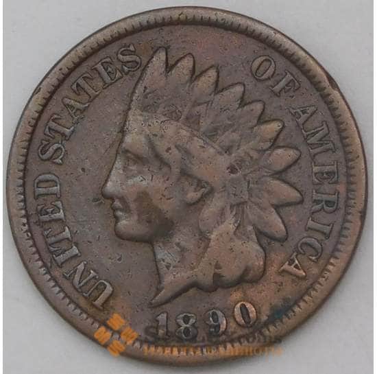 США 1 цент 1890 КМ90а VF арт. 26138