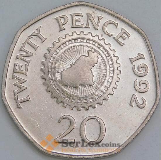 Гернси 20 пенсов 1992 КМ44 AU арт. 56458