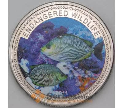 Монета Палау 1 доллар 2011 BU эмаль Рыба арт. 28955