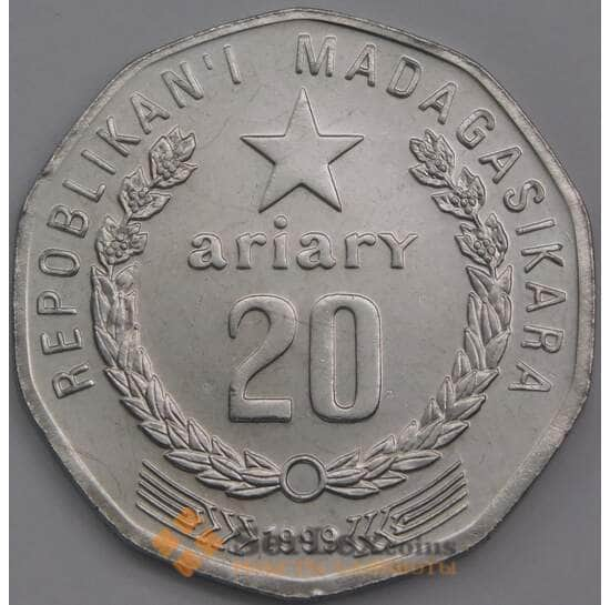 Мадагаскар монета 20 ариари 1999 КМ24.2 UNC арт. 44687