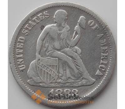 Монета США дайм 10 центов 1883 КМ А92 VF- арт. 11458