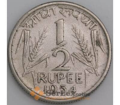 Индия монета 1/2 рупии 1954 КМ6 XF арт. 47496