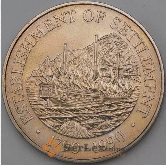Питкэрн остров 1 доллар 1990 КМ7 BU Создание поселения арт. 28271