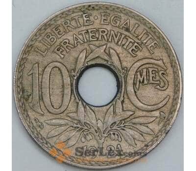 Франция 10 сантимов 1921 КМ866a VF арт. 57041