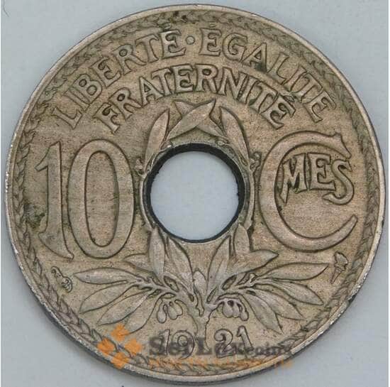 Франция 10 сантимов 1921 КМ866a VF арт. 57041