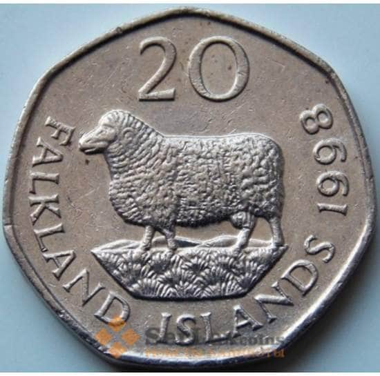 Фолклендские острова 20 пенсов 1982-1999 КМ17 XF арт. 6736