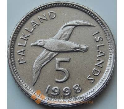 Монета Фолклендские острова 5 пенсов 1998-1999 КМ4.2 XF арт. 6733