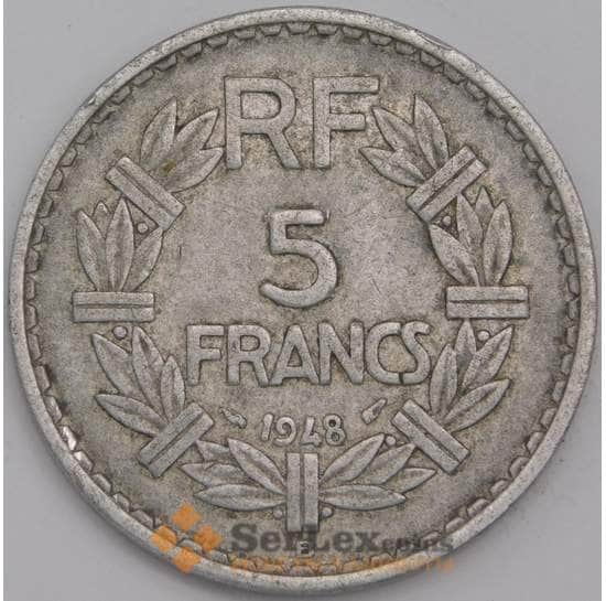 Франция монета 5 франков 1948 КМ888b VF арт. 42933