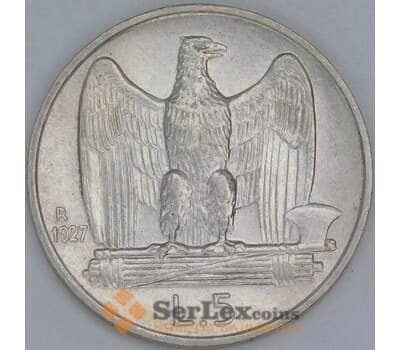 Италия 5 лир 1927 КМ67 aUNC  арт. 56547