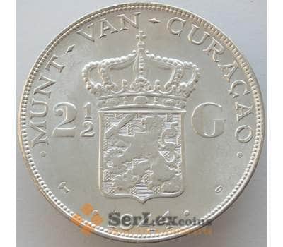 Монета Кюрасао 2 1/2 гульдена 1944 КМ46 UNC Серебро (J05.19) арт. 16595