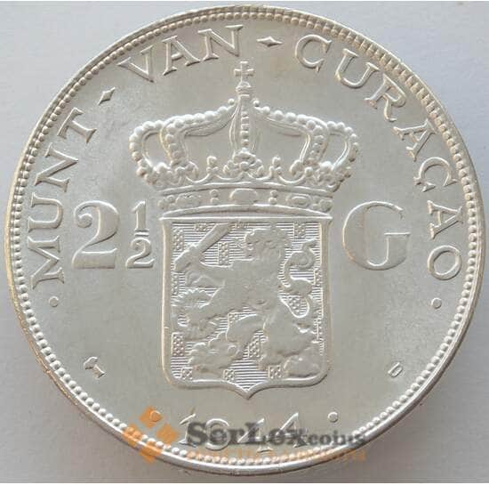 Кюрасао 2 1/2 гульдена 1944 КМ46 UNC Серебро (J05.19) арт. 16595