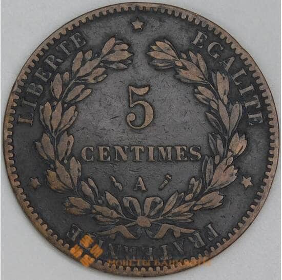 Франция 5 сантимов 1881 КМ821 VF арт. 54906