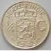 Монета Нидерландская Восточная Индия 1/4 гульдена 1945 S KМ319 AU (J05.19) арт. 16666
