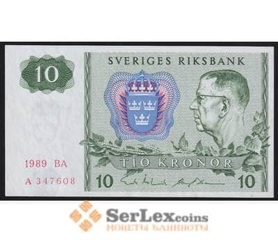 Швеция банкнота 10 крон 1989 Р52 AU арт. 41103