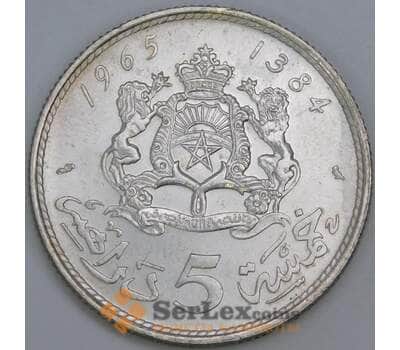 Марокко 5 дирхамов 1965 (1384) Y57 UNC арт. 57292