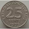 Тиринидад и Тобаго 25 центов 1972 КМ4 aUNC арт. 10072