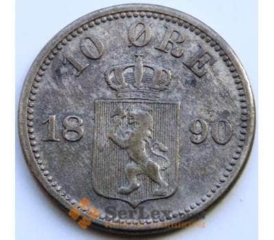 Монета Норвегия 10 оре 1890 КМ350 XF Серебро арт. С04535
