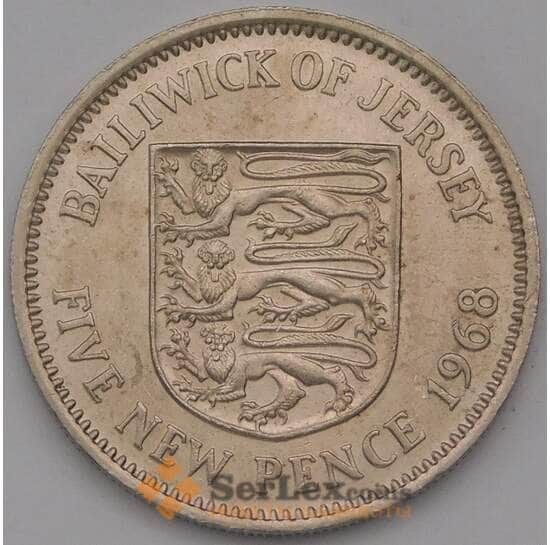 Джерси 5 новых пенсов 1968 КМ32 XF арт. С04570