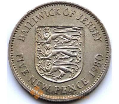 Монета Джерси 5 пенсов 1980 КМ32 XF арт. С04576