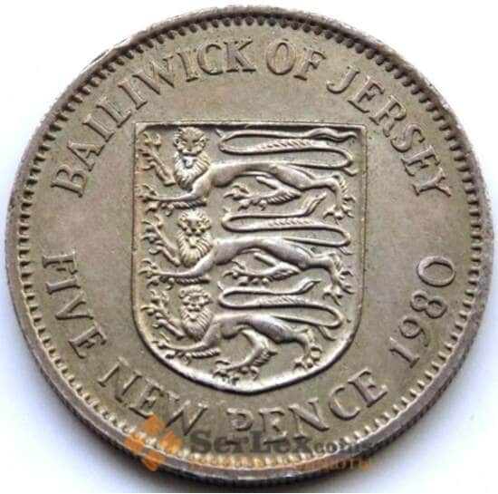 Джерси 5 пенсов 1980 КМ32 XF арт. С04576