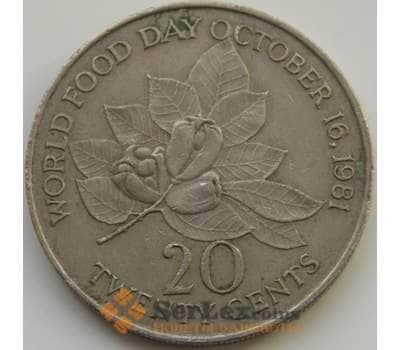 Монета Ямайка 20 центов 1986 КМ120 VF арт. C04613