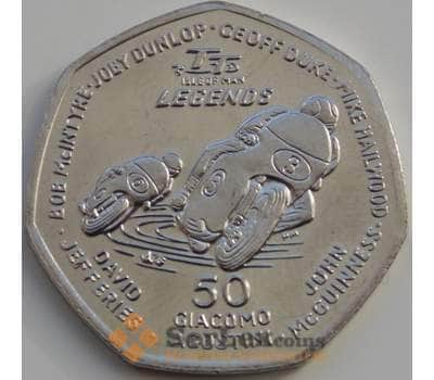 Монета Мэн остров 50 пенсов 2015 UNC Мотогонки арт. С04661