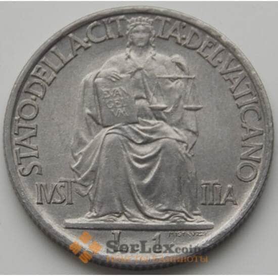 Ватикан монета 1 лира 1942 КМ35 XF арт. С04641