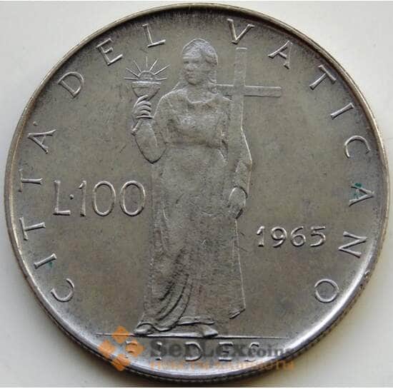 Ватикан 100 лир 1965 КМ82.2 XF арт. С04644