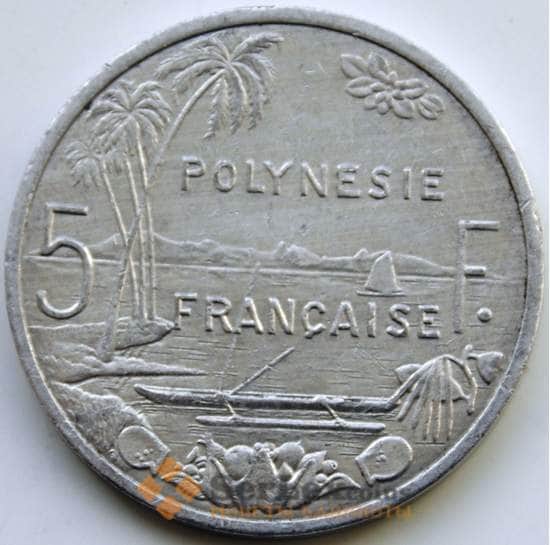 Французская Полинезия 5 франков 1975-2015 КМ12 VF арт. С04672