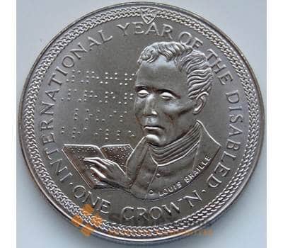 Монета Мэн остров 1 крона 1981 КМ77 Год Инвалидов арт. С04778