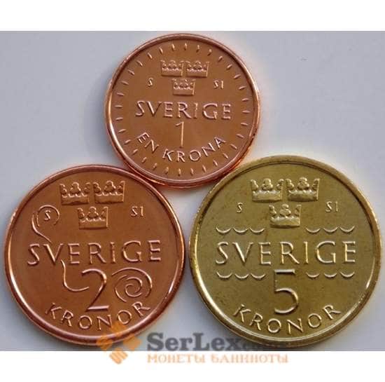 Швеция 1, 2, 5 крон 2016 UNC Новый тип арт. С04789