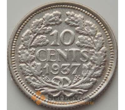 Монета Нидерланды 10 центов 1937 КМ163 XF арт. С04857