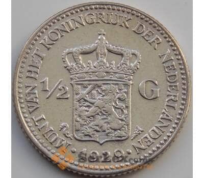 Монета Нидерланды 1/2 гульдена 1929 КМ160 VF Серебро арт. С04866