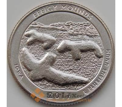 Монета США 25 центов 2017 36 парк Национальный парк Эффиджи-Маундз D арт. С04887