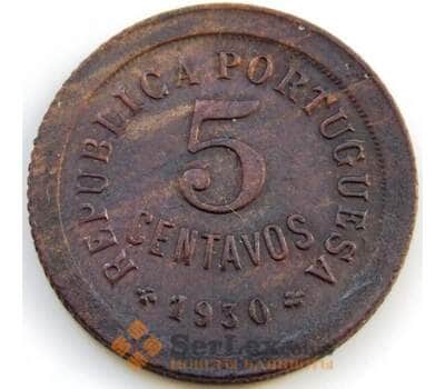 Монета Кабо-Верде 5 сентаво 1930 КМ1 XF арт. С04890