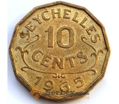 Монета Сейшельские острова 10 центов 1965 КМ10 AU арт. С04942