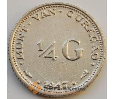 Монета Кюрасао 1/4 гульдена 1947 КМ44 XF Серебро арт. С04910