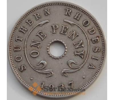 Монета Южная Родезия 1 пенни 1937 КМ8 XF арт. С04911